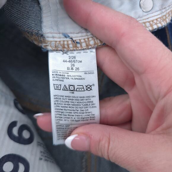 Gap 1969 Destroyed Dark Rinse High Rise True Skinny Ankle Jean Super Stretch 26 - Picture 7 of 11